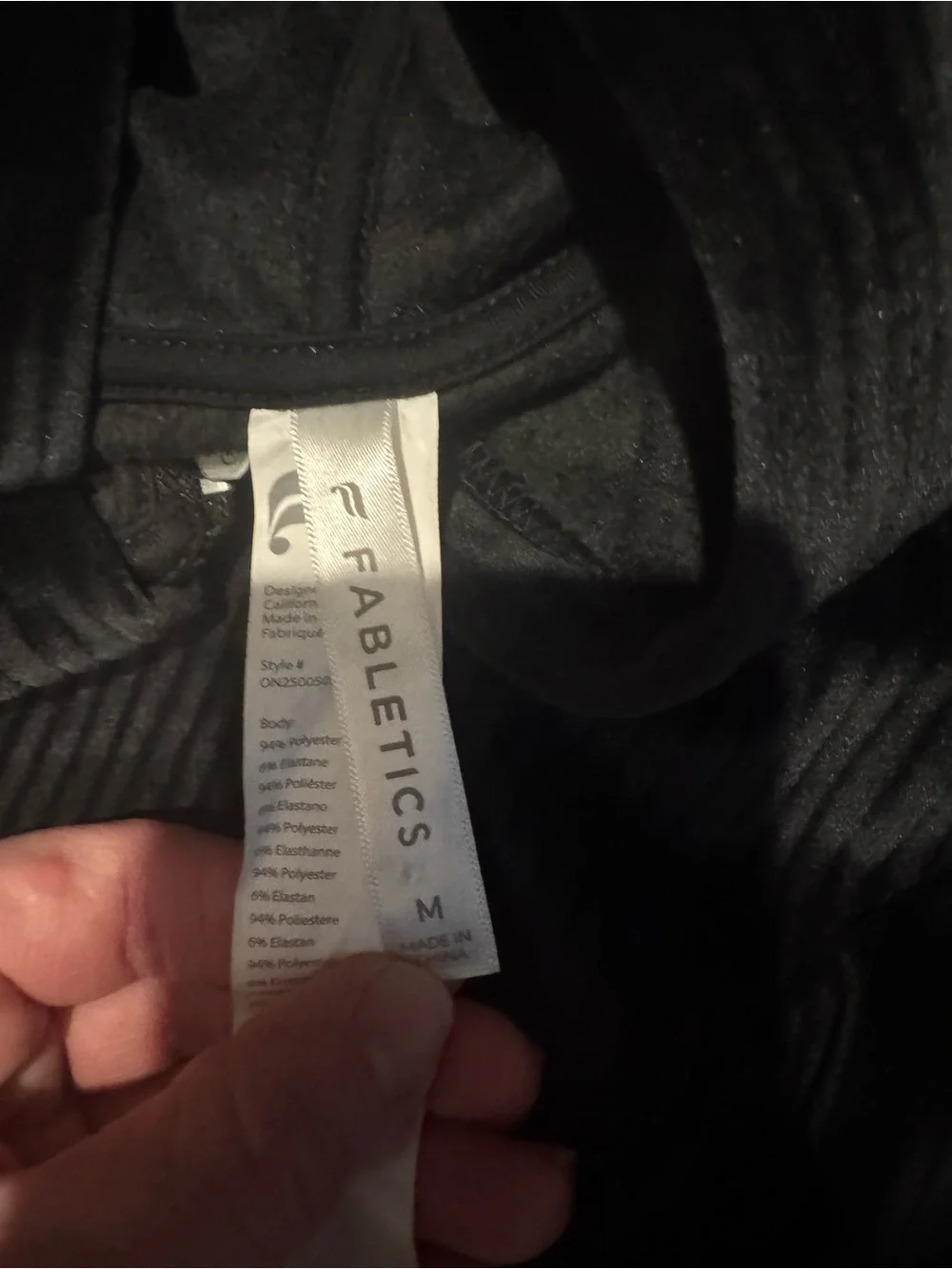 💕1HR💕Fabletics Black Ribbed Zip-Front Jumpsuit